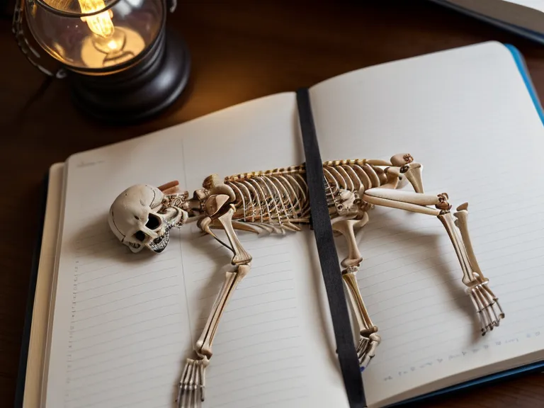 Cuaderno de anatomía de perro y apuntes de auxiliar veterinario junto a Lola dormida en el rincón de estudio