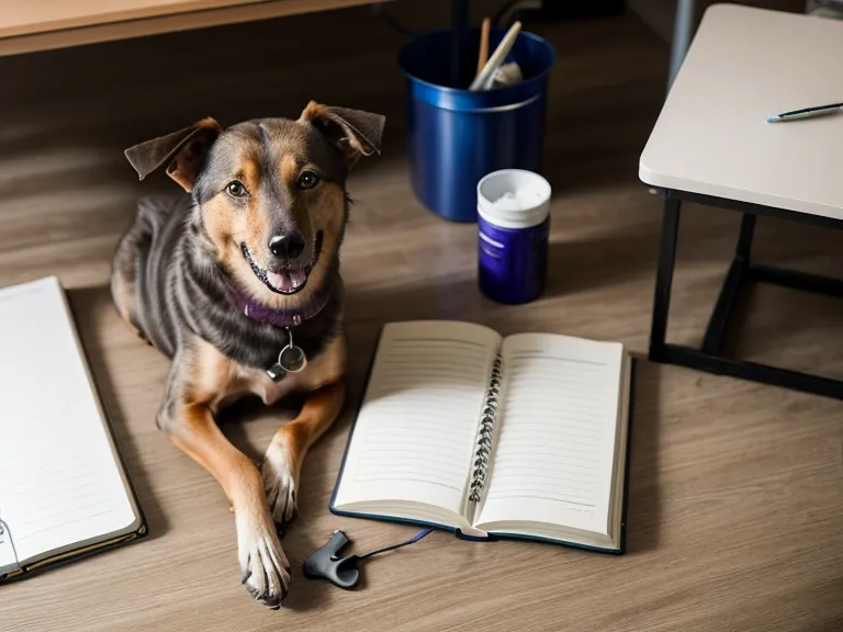 Reloj y mano tomando el pulso de un perro en un ambiente hogareño, práctica del curso auxiliar veterinaria online.