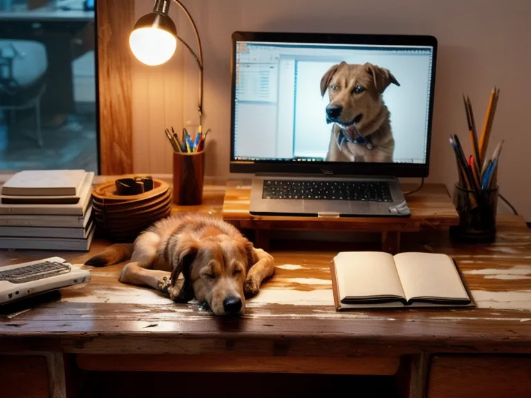 Radiografía veterinaria de la pata de un perro en pantalla durante el estudio en casa del curso técnico auxiliar