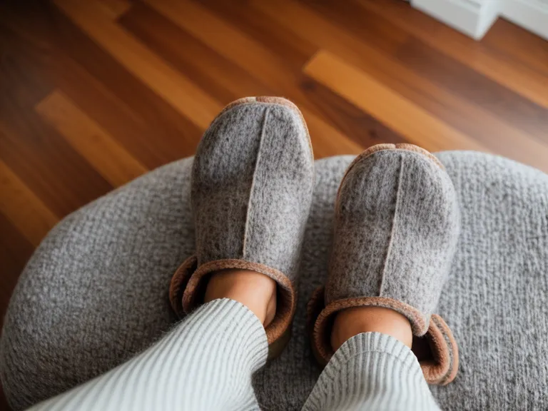 Lola, la perra rescatada, descansando cerca de los pies de su tutor durante el estudio.
