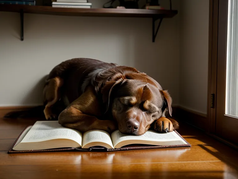 Lola, la perra rescatada, descansando en el living como parte de su bienestar animal