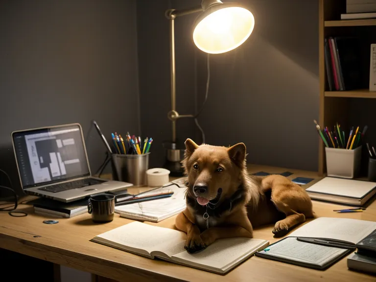 Radiografía canina en pantalla durante una sesión de estudio de auxiliar veterinaria en casa